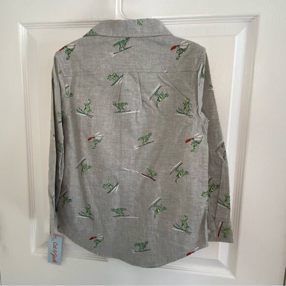 Boys Dinosaur Shirt Size Small long sleeve button down print Size S 6/7 NWT - Picture 5 of 8